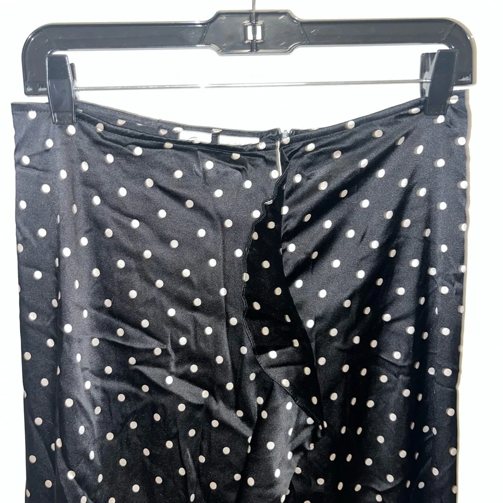 Ganni Dufort Silk Polka Dot Ruffle Skirt